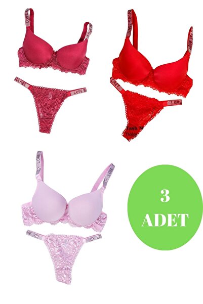 Star مجموعة ملابس داخلية نسائية من Murays مكونة من 3 قطع من الحجر الصغير