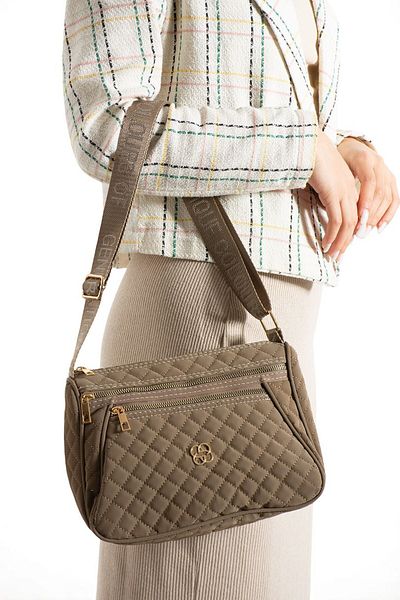 MAMIN Women's Stylish Quilted Design 4 Zippered Shoulder Bag