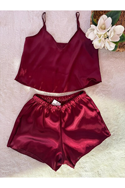 Butik Satin Pajama Set Claret Red