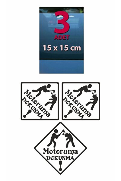 MS Major Selection Don'T Touch My Motorcycle Sticker 15X15 cm 3 Pieces