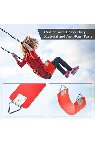 ALBADER جدار أرجوحة حديدي مع مقعد أرجوحة وسلاسل للاستخدام الخارجي، مقعد شديد التحمل مع قضيب حديدي