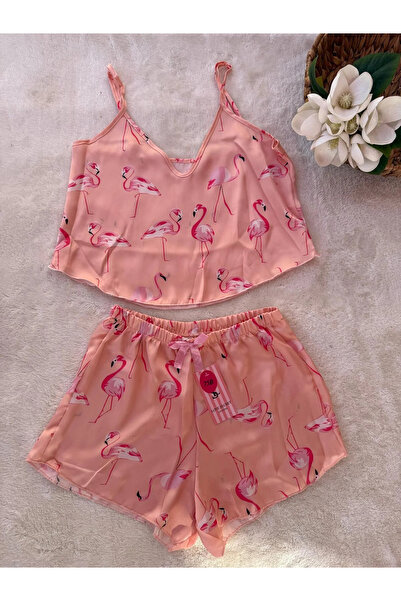 Butik طقم بيجامة من الساتان فلامينجو