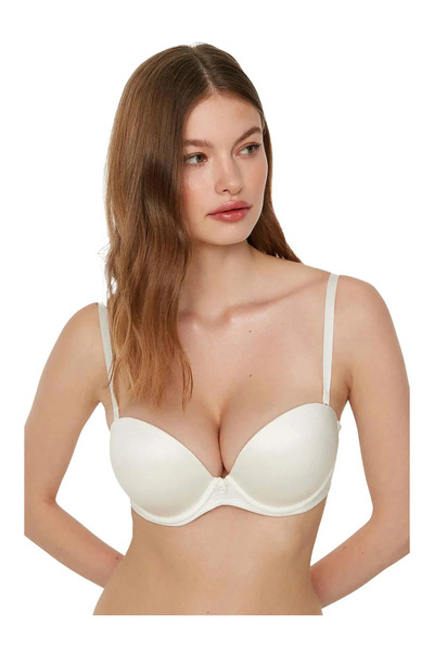 Butik New Bra 7040 Ecru Double Support Basic Bra
