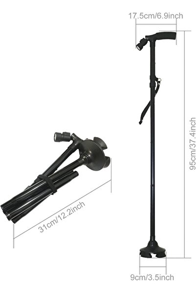 medi Folding Walking Stick with LED Light