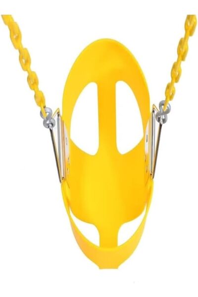 ALBADER أرجوحة حائط حديدية مع مقعد أرجوحة للأطفال وسلاسل للاستخدام الخارجي، مقعد شديد التحمل مع قضيب حديدي