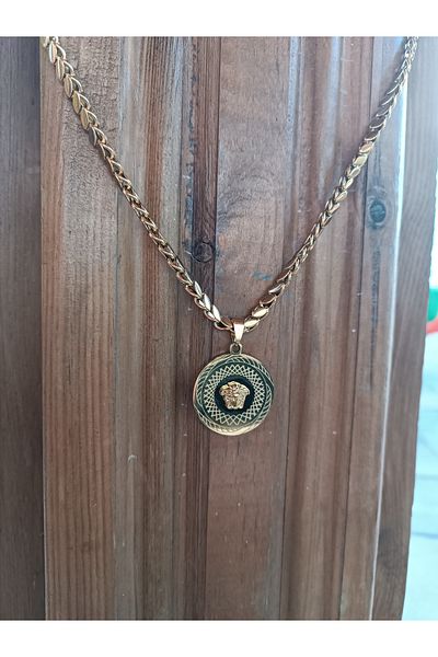 Blotch Stainless Steel 80cm Barley Chain Locket Necklace