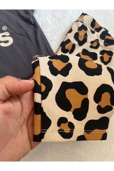 EKNKİDS Girl's Trousers Leggings Bottom Top Set