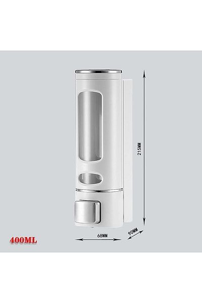 Sea Home 400 ml wall mounted manual soap dispenser bathroom, kitchen hand liquid shampoo shower gel dispenser 1 piece white