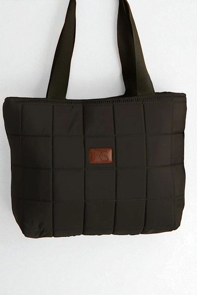 MAMIN Quilted Pouf Fabric Tote Bag for Daily Use