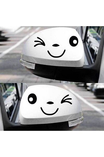 MS Major Selection Oglinda retrovizoare Smiley Face Cască Motor Autocolant Auto