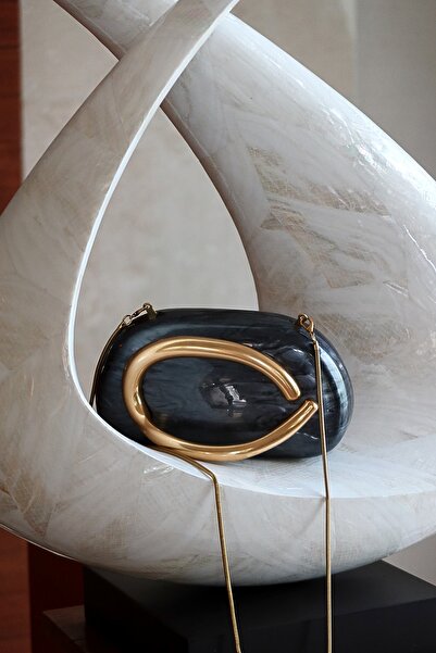 Moom Bag Women's Black Acrylic Chain Shoulder Bag with Grip Accessories