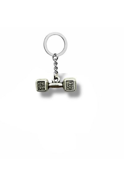Herşey Nota Carry Your Strength with You - Unisex Metal Keychain with Dumbbell Figure