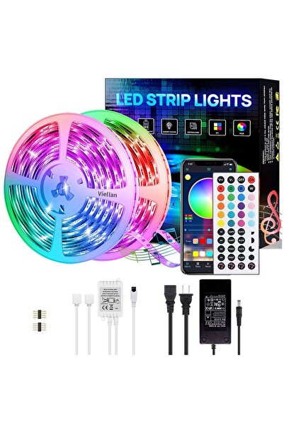OEM Kit bandă LED RGB, 30m, 2 x 15 m, aplicație/Bluetooth/telecomandă, sincronizare muzică, multicolor