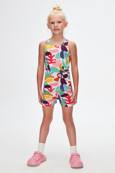 LOVETTI Cutouts Foliage Girl's Patterned Sleeveless T-Shirt