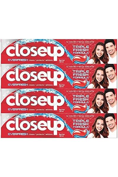 Closeup Close-Up Red Hot Toothpaste Gel, 120ml (Pack of 4)