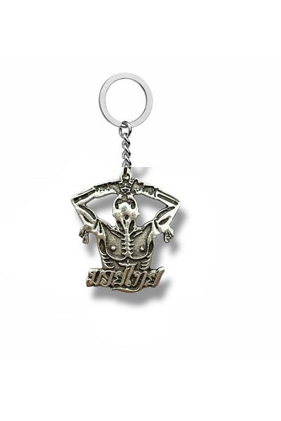 Herşey Nota Along with Muscle Power – Unisex Metal Keychain with Bodybuilding Figure