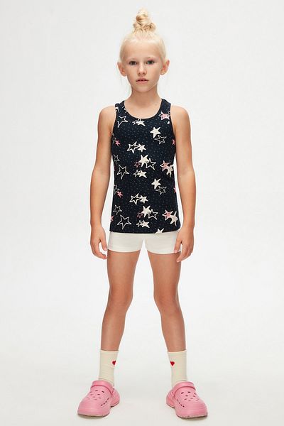 LOVETTI Crayon Stars Girl's Patterned Sleeveless T-Shirt