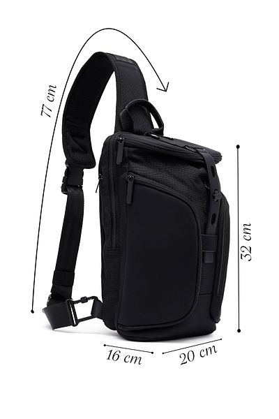 Derimod D-Pack Men's Black Crossbody Bag 25Sbd30306F