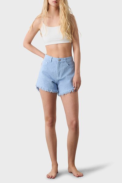 BSB 100% Cotton Regular Fit High Waist Denim Short Short 053