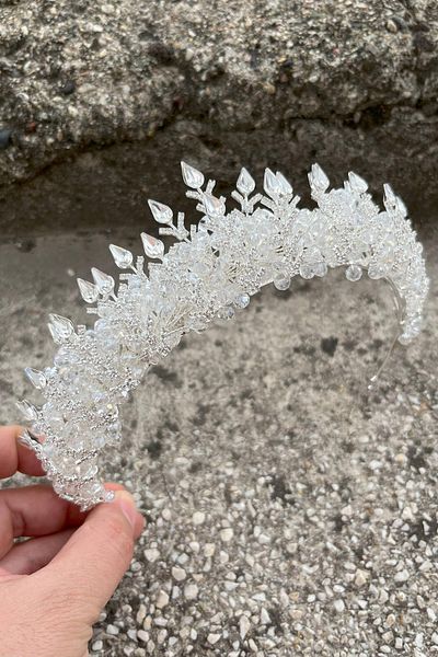 Hobigram Salvatore Silver Bridal Henna Crown High Quality Special Occasion Accessory Women Crown Hair Accessory