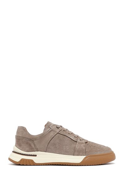 Derimod Men's Beige Lace-Up Suede Leather Sneaker 25Sfd641710