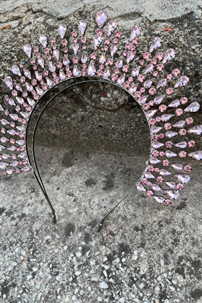 Hobigram Michelle Pink Bridal Henna Crown Special Occasion Accessory Women's Crown Hair Accessory – Crown, Crystal Stone