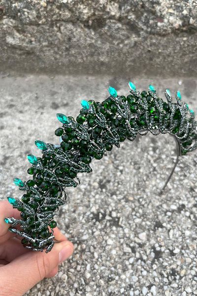 Hobigram Salome Green Bridal Henna Crown High Quality Special Occasion Accessory Women Crown Hair Accessory