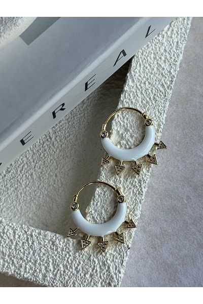 Rossetto Atelier Imported White Bella Earrings