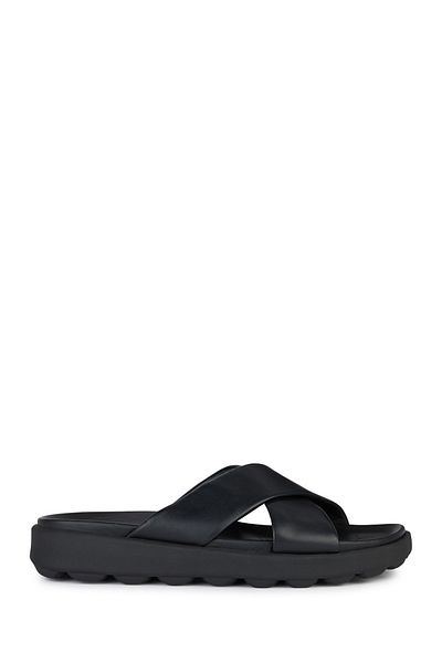 Geox Men's Black Spherica Leather Slippers U45Gwb00085C9999