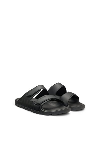 HUGO Çift cırt cırtlı bantlara sahip logolu sandaletler