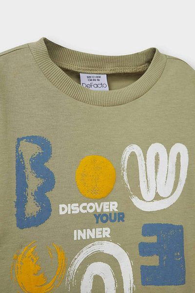 DeFacto Baby Boy Crew Neck Printed Short Sleeve T-Shirt D7928A525Sm