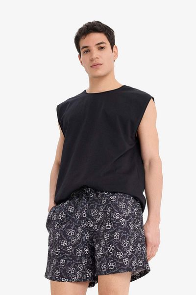 DeFacto Patterned Mesh Lined Short Length Swim Shorts E0951Ax25Hs