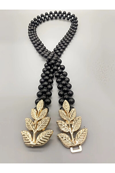 Modaadresiniz Curea de talie pentru rochie de aur cu design cu frunze, cu tal...