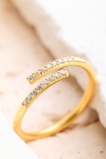 Lucente Jewellery Özel Hediye Kutulu Minimal Taşlı Gümüş Altın Kaplama Ayarla...