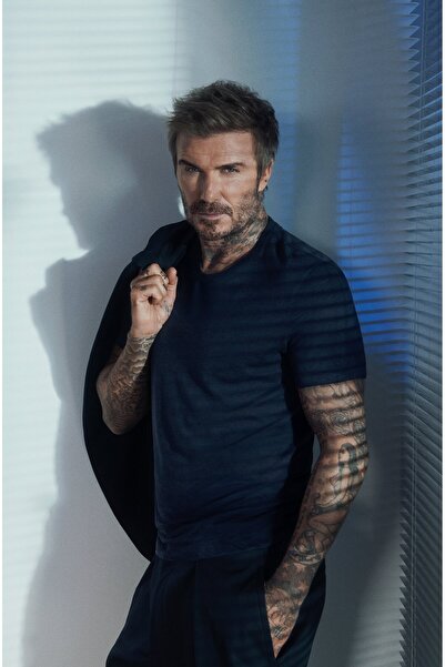 BOSS Erkek Regular Fit Yuvarlak Yaka %100 Keten Kısa Kollu Lacivert T-Shirt 5...