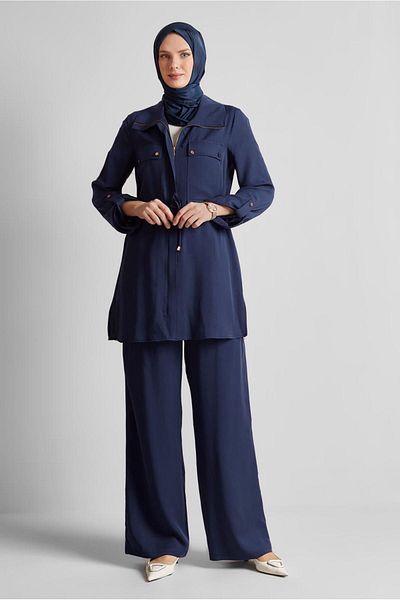 Alvina Lace up Pants Suit 45642