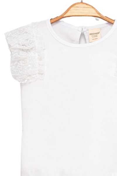 Divonette Girl's Sequin Cotton Top and Bottom Skirt Set - Children's Clothing