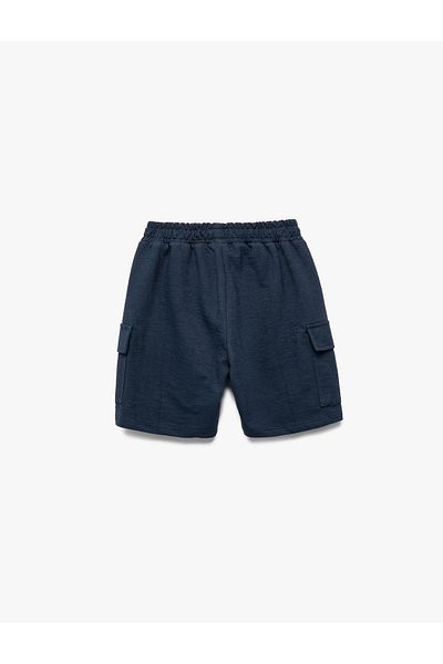 Koton Cotton Elastic Waist Pocket Detailed Cargo Shorts
