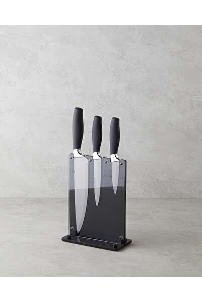 English Home Novelda Paslanmaz Çelik 4 Parça Bıçak 35x23x15 cm Siyah