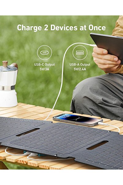 Anker Solix PS30 Solar Panel, 30W Foldable Portable Solar Charger