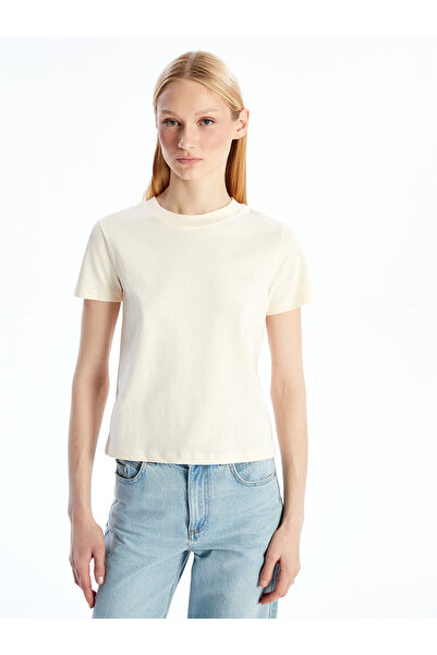 LC Waikiki Tricou de damă Özmarka, nou sezon, cu decolteu rotund și broderie