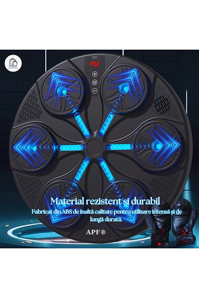 GENERAL Aparat de box inteligent FOTOFUN® cu Bluetooth, lumini RGB, mănuși negre și închidere cu velcro - Negru
