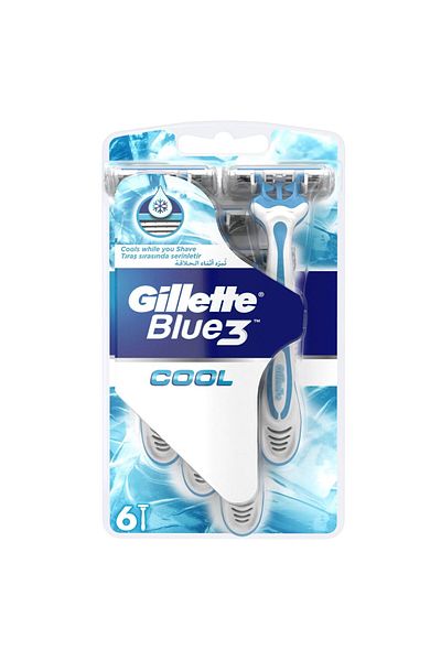 Gillette Blue 3 Cool Men's 3-Bladed Disposable Razor 6 pcs