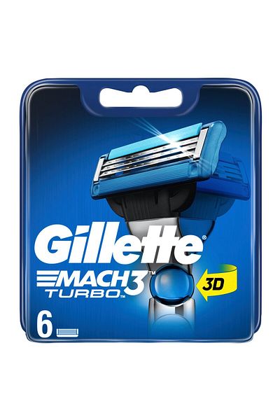 Gillette Mach3 Turbo Men's Razor Blade Refills 6 pcs