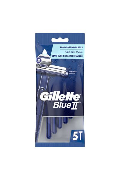 Gillette Blue II Disposable Razor 5 pcs – Twin Blade Razors for Smooth & Convenient Shaving On-the