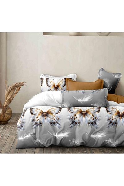 CHIRASO Finet CHIRASO 6-Piece Bedding Set, 2 Persons, Butterfly Print, Gray