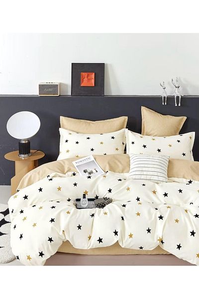 CHIRASO Finet CHIRASO 6-Piece Bedding Set, 2 Persons, Star Print, Cream