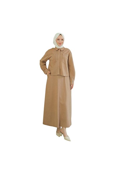 Armine Women's Hidden Zipper Collar Two-Piece Suit 24Kt604