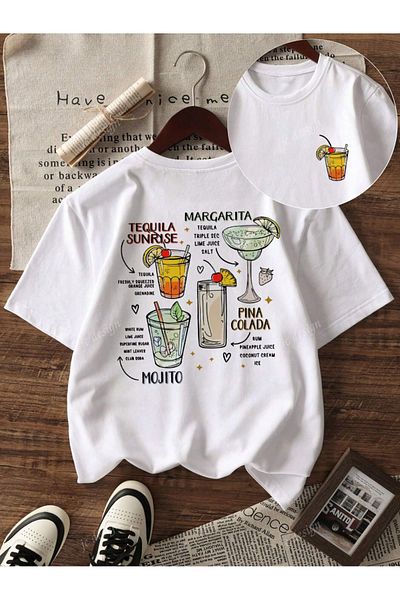 New Shine 1 tricou este un cadou pentru achiziții de 6 și mai sus în coș - Tricou unisex oversize cu imprimeu pe spate Margarita
