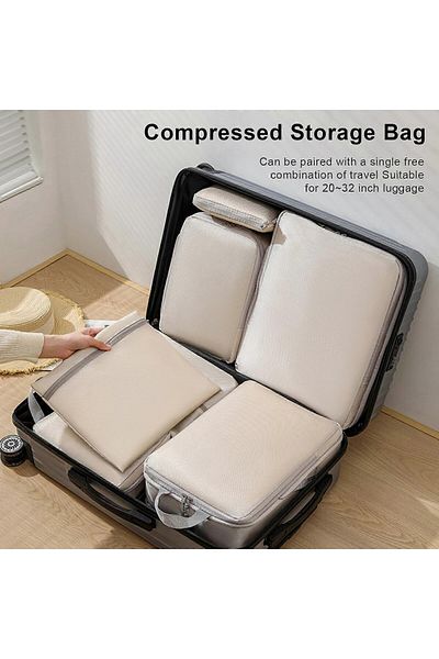 eR D L 4-piece compression travel organizer set, gray, eR D L